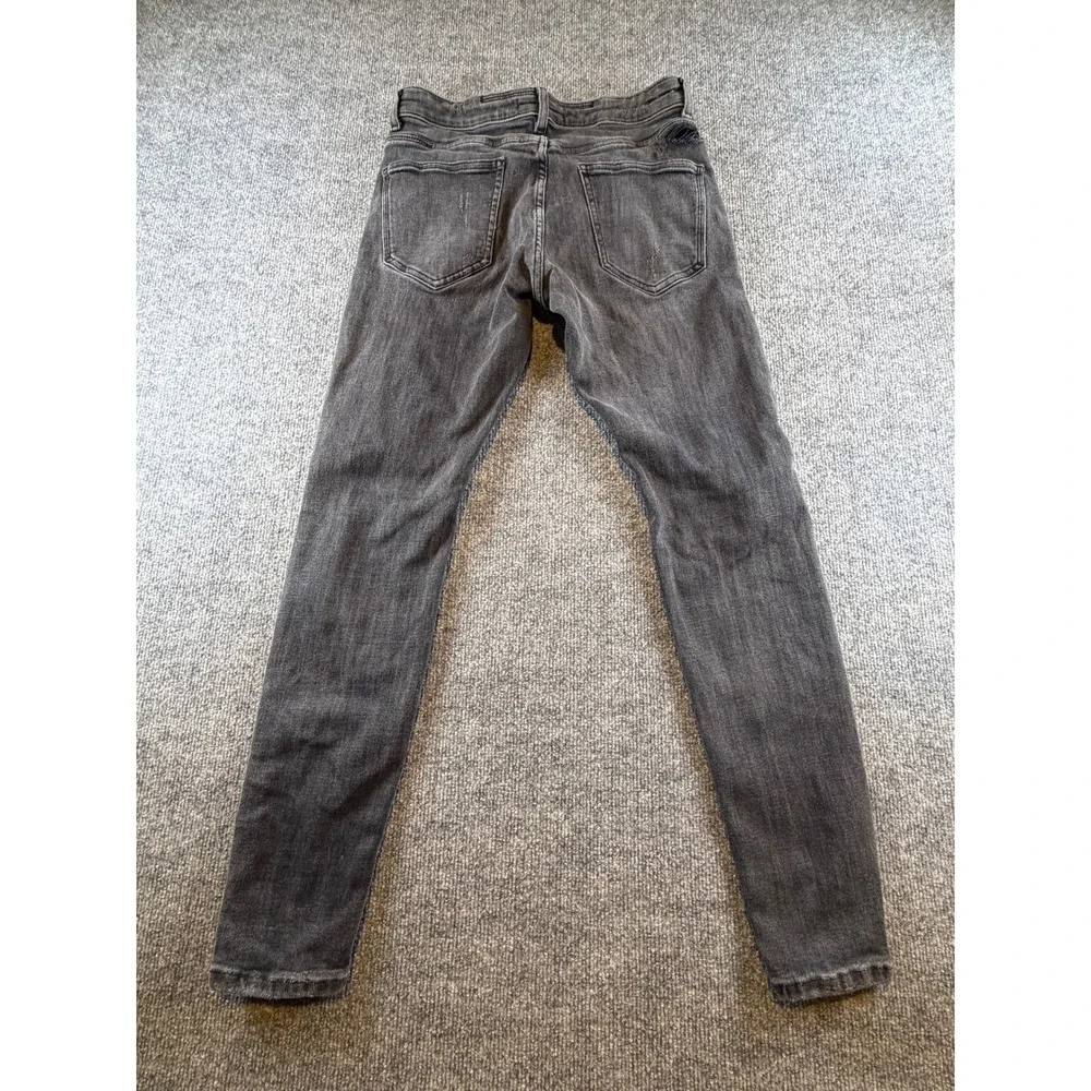 Zara Man Skinny Distressed Jeans Faded Black Ripped Denim Size 32